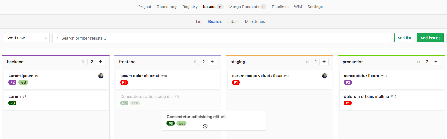Issue board · Project · User · Help · GitLab